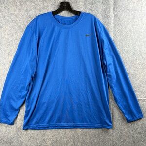 Nike Dri Fit Mens Plus Size XXL long sleeve‎ lightweight performance shirt blue